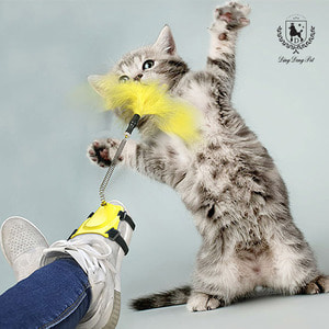 딩동펫 고양이 발목 깃털낚싯대 2P 랜덤발송